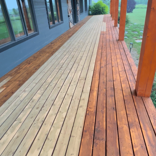 Custom stain colour and finish options for wood surfaces